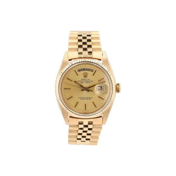 Rolex Day-Date 1803 36mm Champagne Index Dial Fluted Bezel Jubilee Band - Picture 1 of 8
